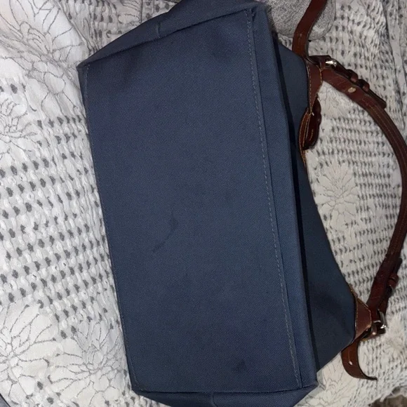 Dooney and Burke Erica Blue Leather Trim Shoulder Bag - Picture 5 of 8